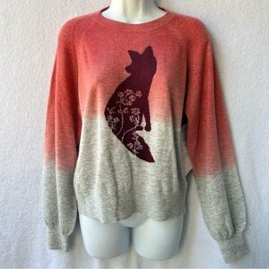 Sundance Wool Ombré Knit Fox Crew Neck Sweater
